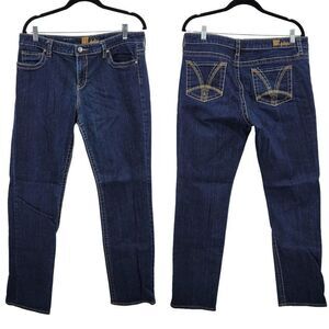 Kut from the Kloth Jeans 14 Dark Wash High-rise Stretch Contrast Stitching Bling
